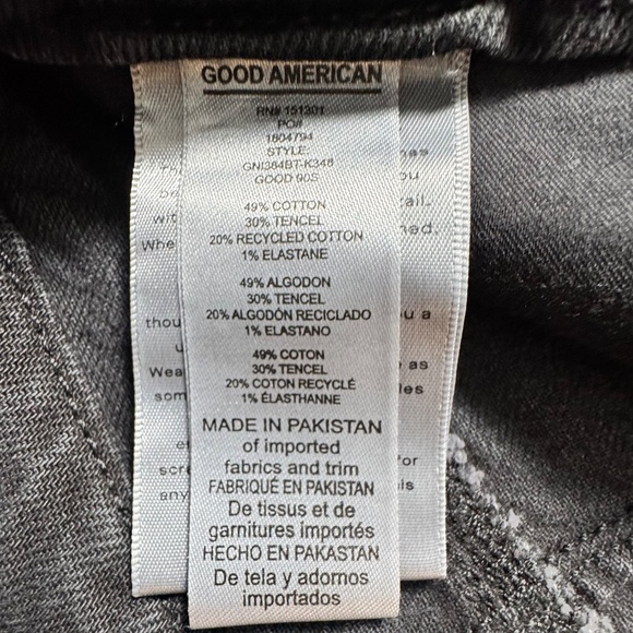 NWT Good American "Good 90s" Mid Rise Relaxed Fit Black Wash Jeans Size 14 L32" - Picture 7 of 14